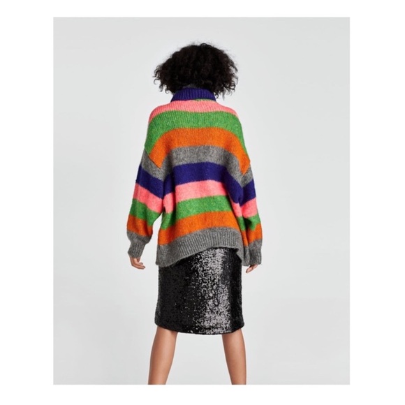 Wide Striped Oversized Fun Colorful Sweater by Sweater Works - Picture 4 of 16